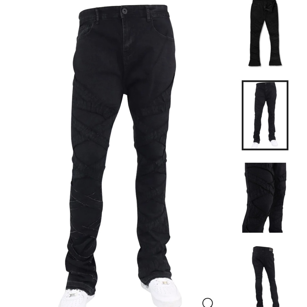 ZCL X’D Out Stacked Denim Black Washed Jeans